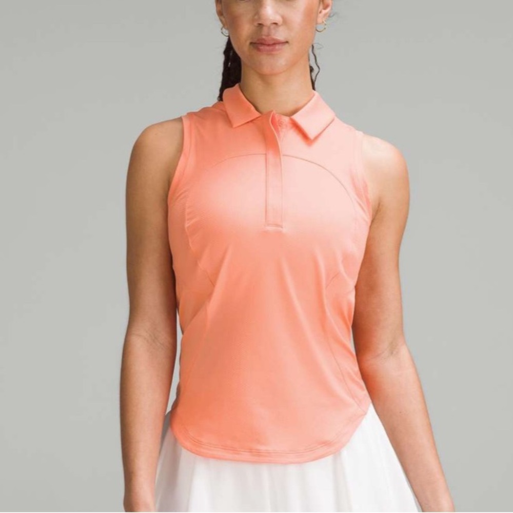 Lululemon Quick-Dry Sleeveless Polo Shirt EUC Size 12
